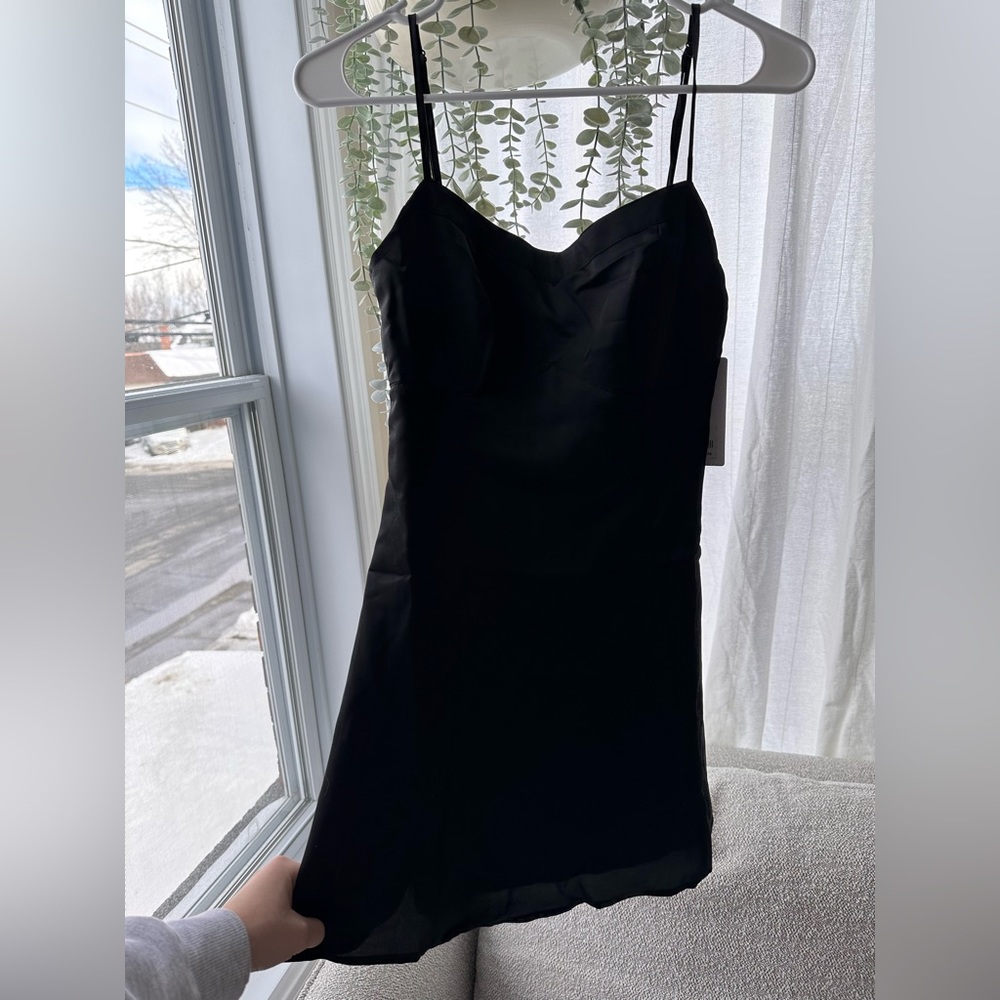 Robe satin noir/Black satin dress